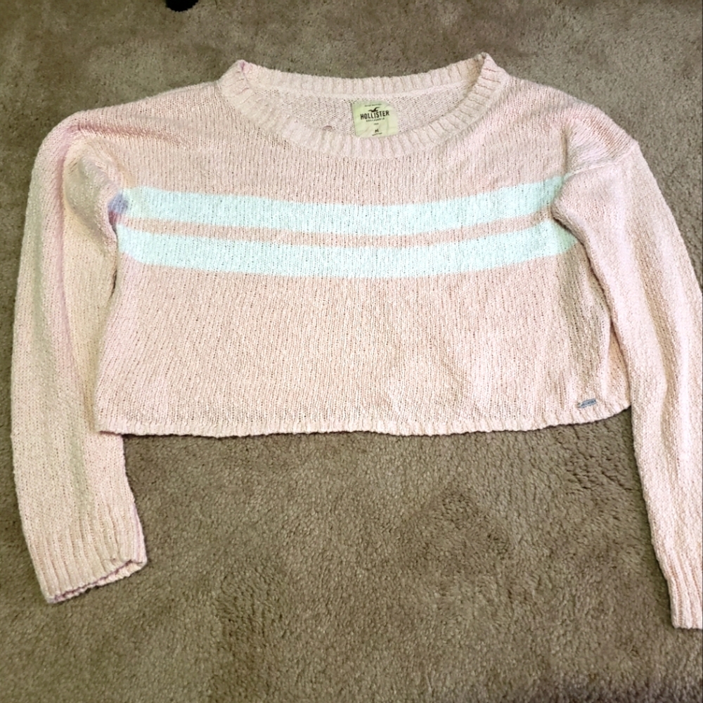 Pastel Pink Medium Hollister Cropped Sweater